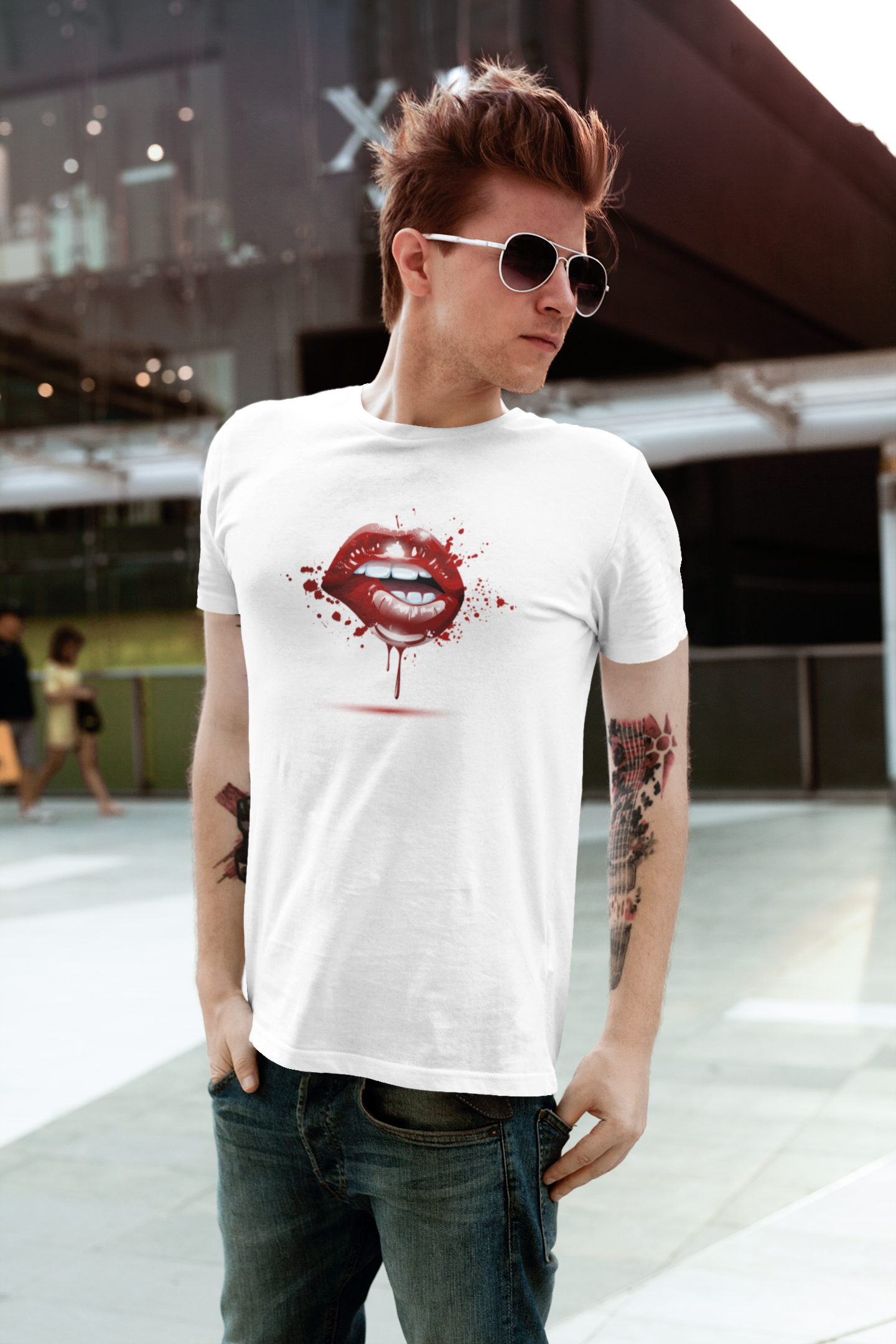 BITE ME - CHERRY RED LIP TEE