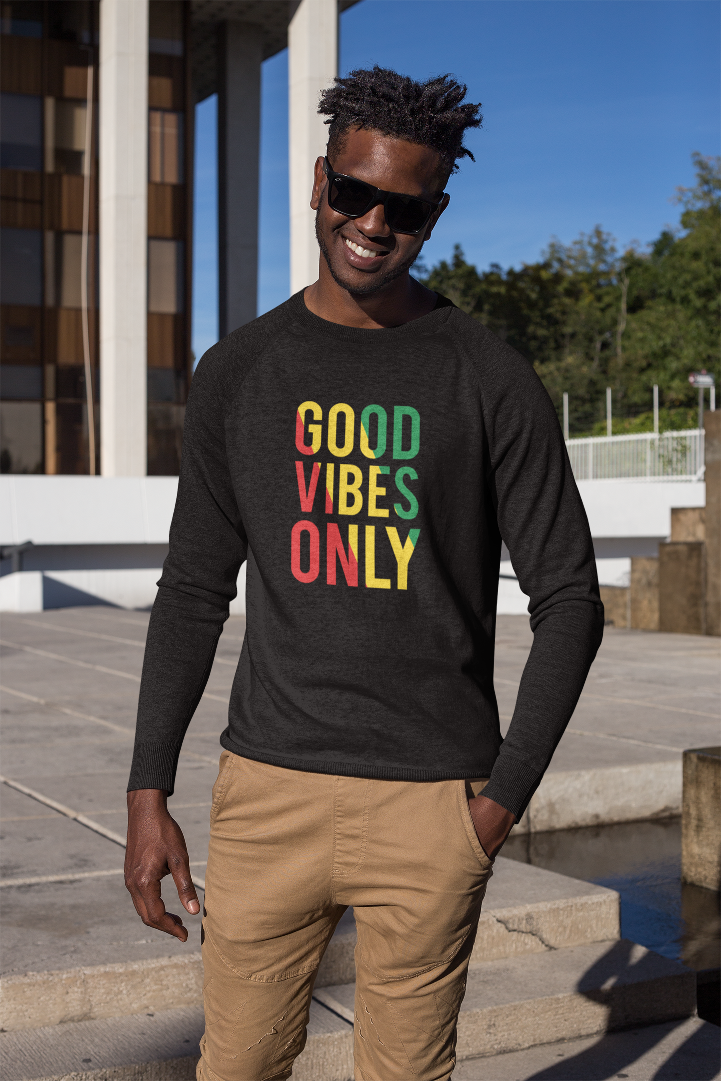 Reggae Good Vibes Only Long Sleeve Tee