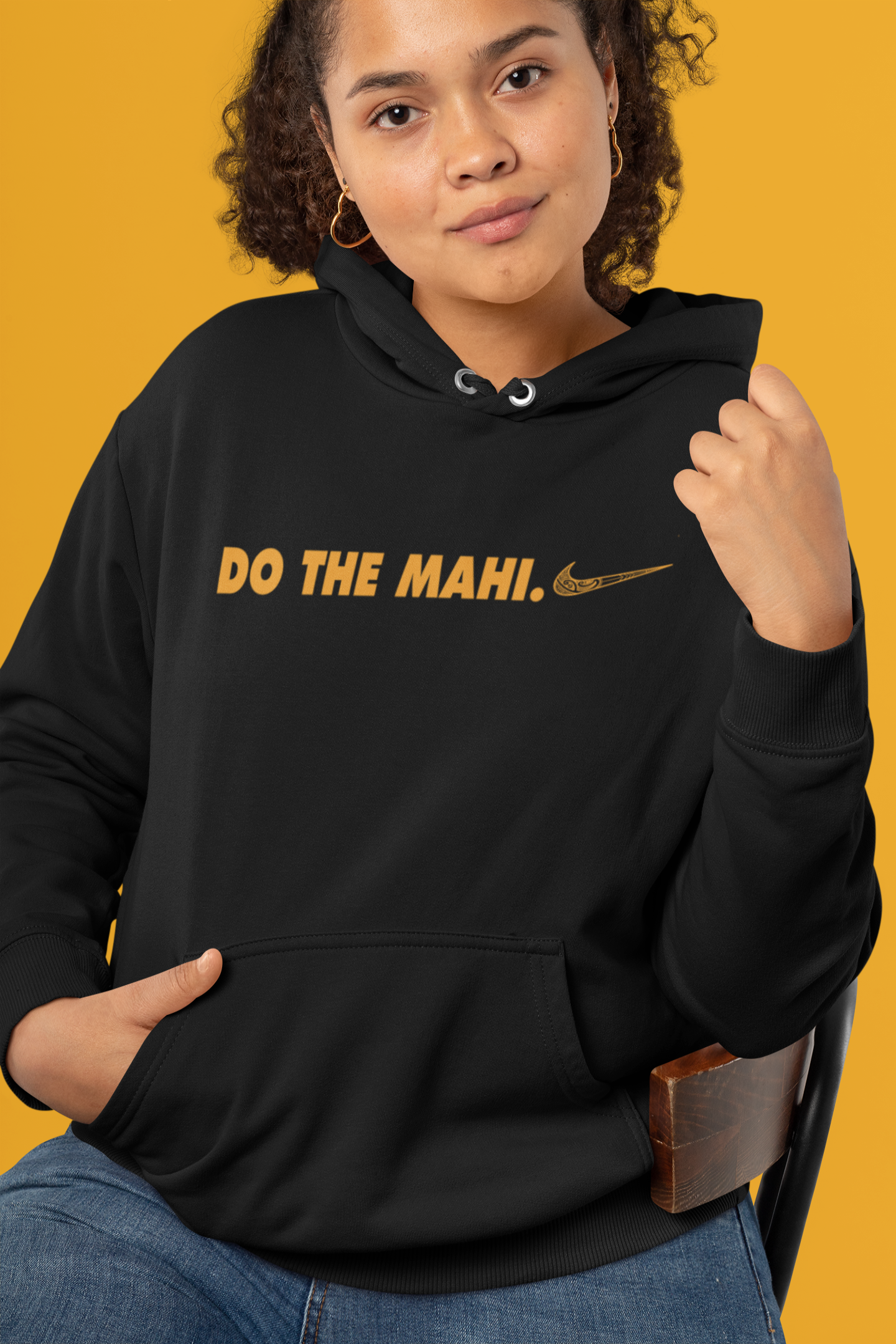 Orange - Do The Mahi (side tick)  HOODIE/SWEATSHIRT