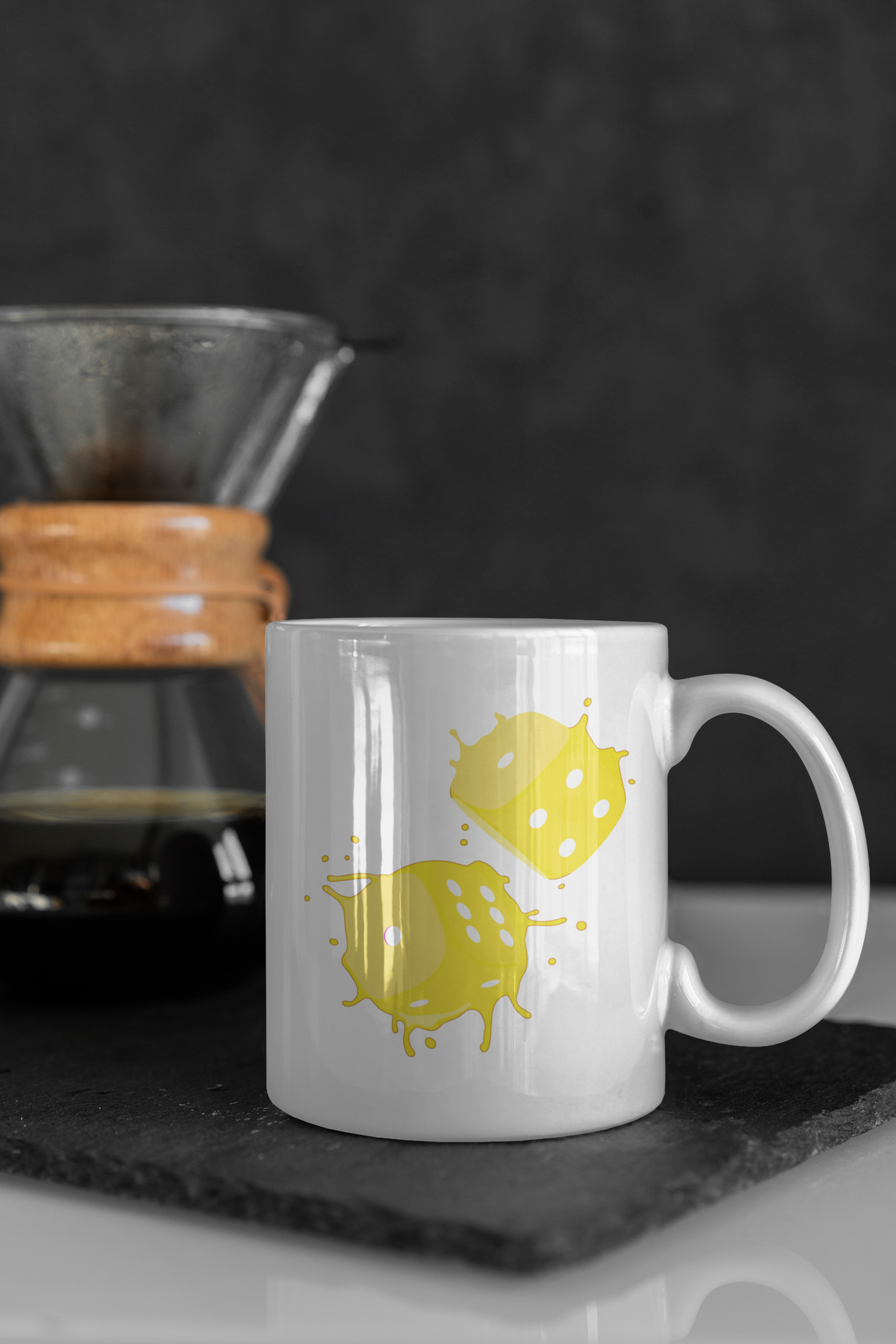 Collectors Mug - Yellow Dice Splash